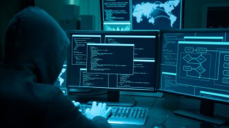 Cybercriminal at a computer