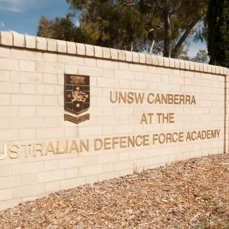 UNSW sign at the front of app